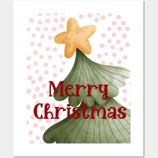 Cute Merry Christmas Tree Posters and Art